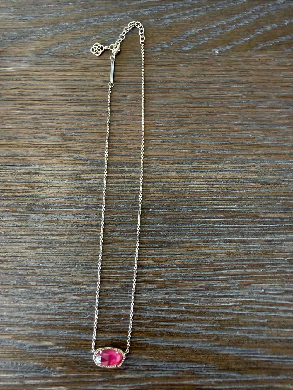 Kendra Scott Pink Stone Gold-tone Pendant Necklace